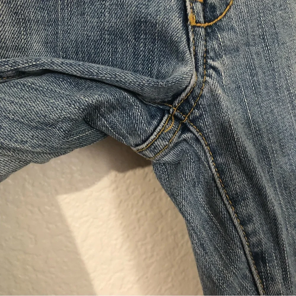 AMERICAN EAGLE Womens 6 Short Jeans Light Wash Low Rise Flare - Picture 7 of 14